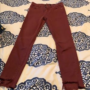 Lucky Brand mid rise Ava Skinny- burgundy